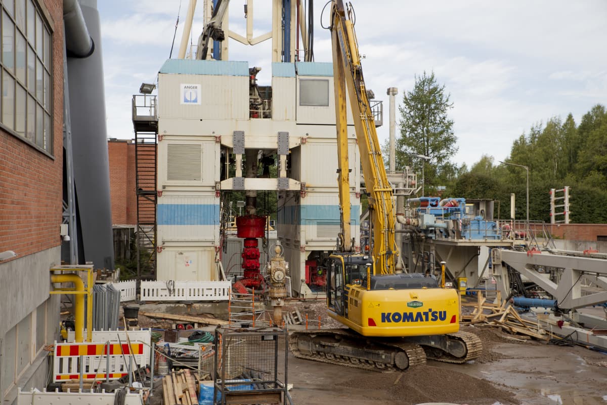 St1:n geotermisen lämpölaitoksen työmaa Espoon Otaniemessä.
