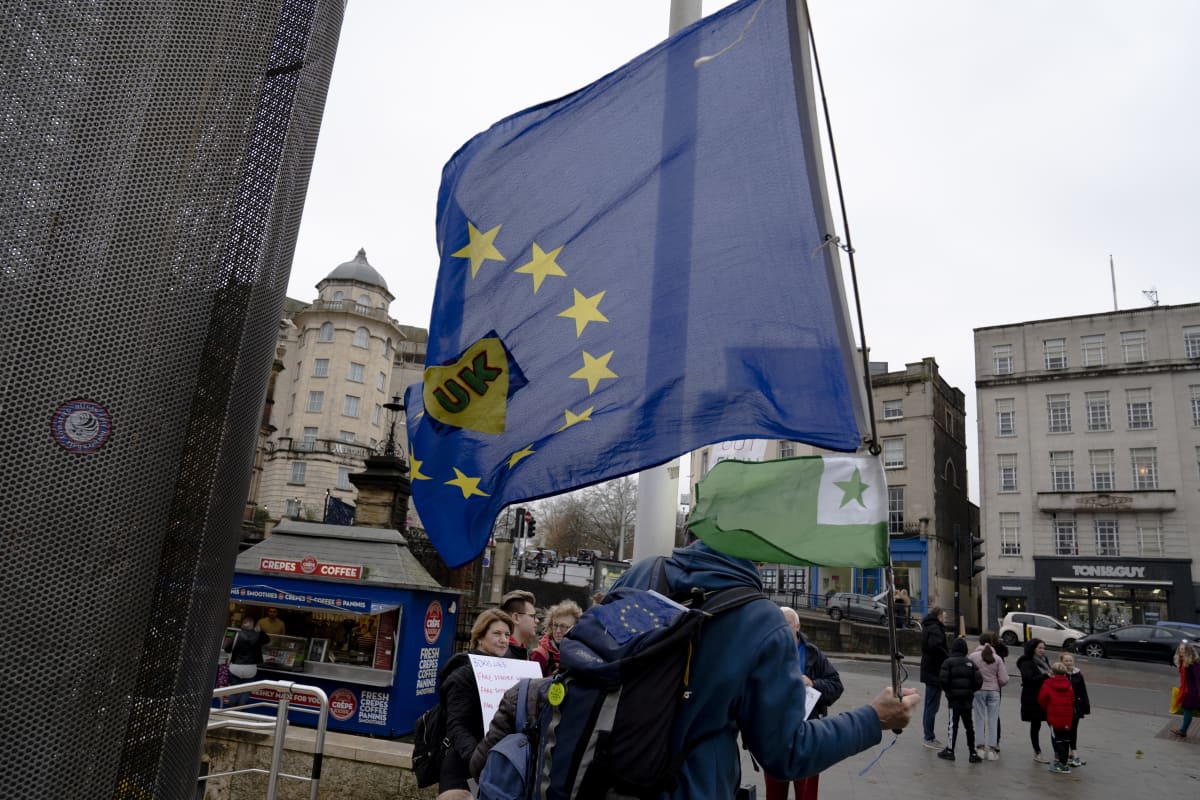 Brexit-mielenosoitus Bristolissa.