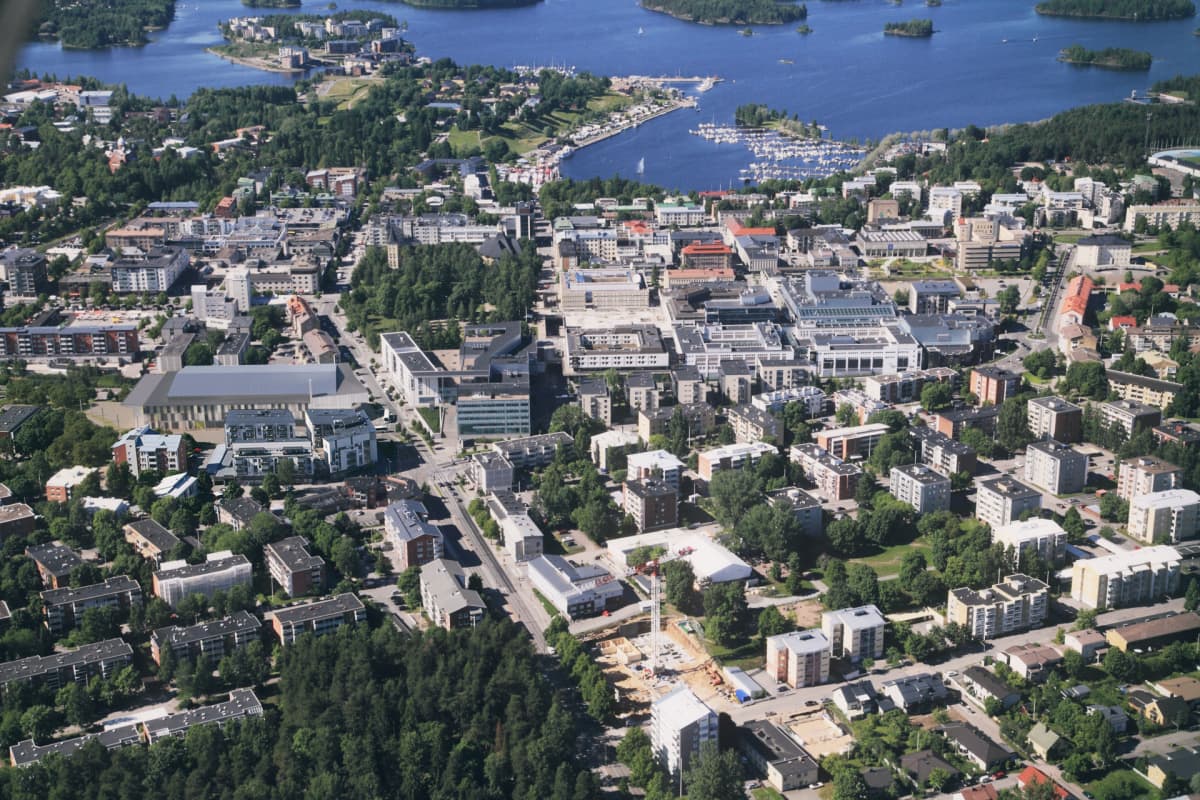 Havainnekuvassa monitoimiareena lappeenkadulla ilmakuvassa.