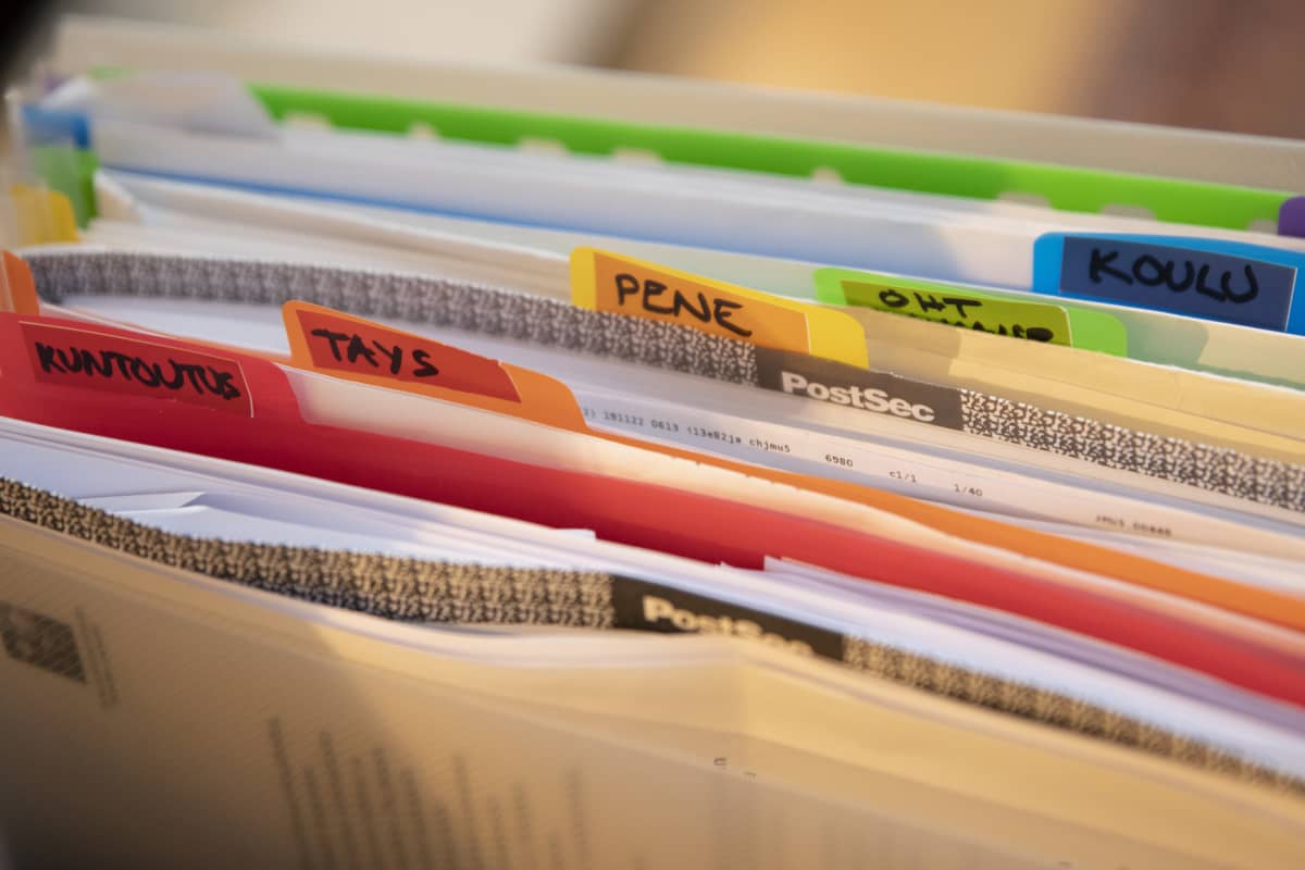 paperit kansiossa
