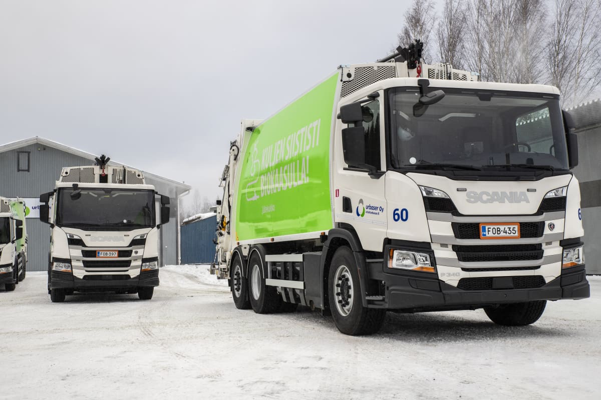 Kaasukäyttöisiä roska-autoja