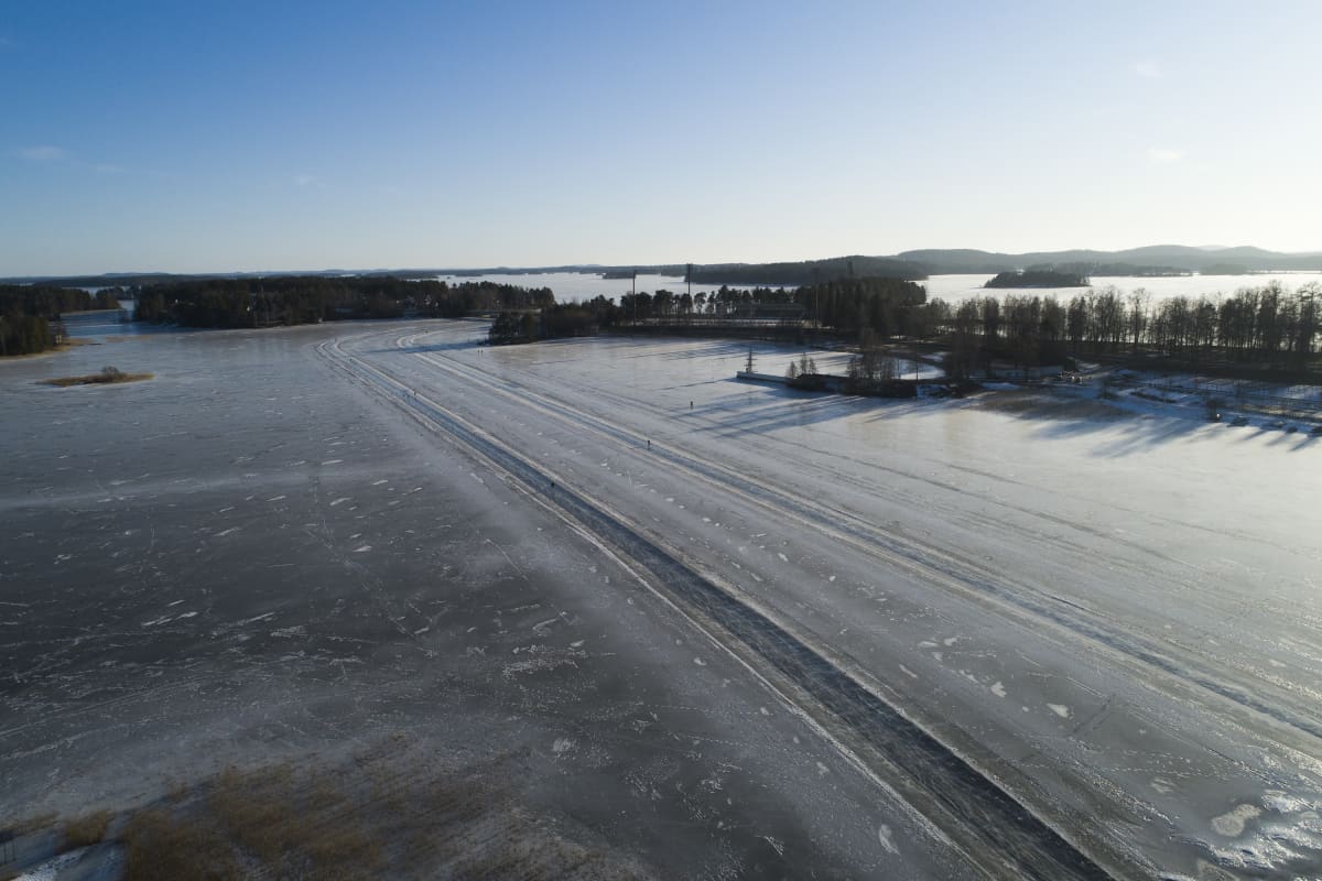 Jäämarathonin rata-aluetta Kuopiossa helmikuussa 2020
