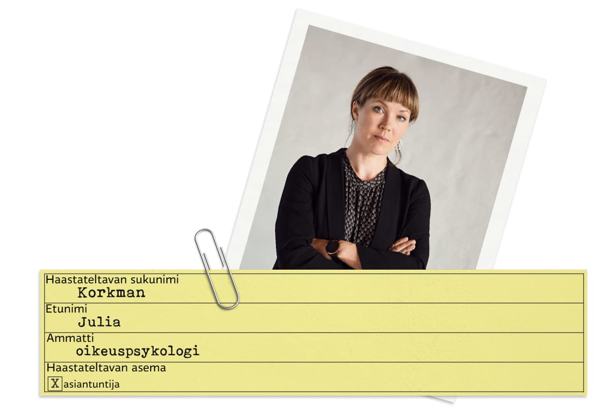 Julia Korkmanista tehty tietokortti