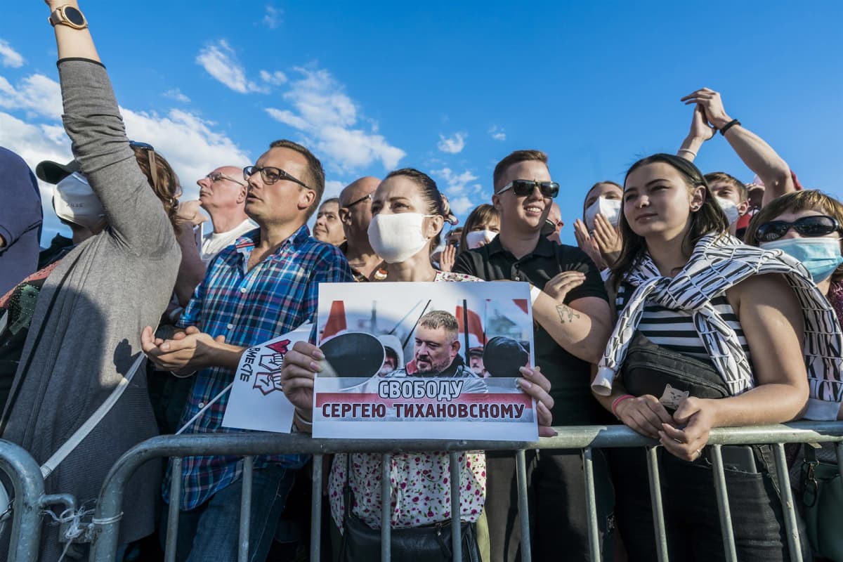 Mielenosoitus Minskissä 30. heinäkuuta 2020.