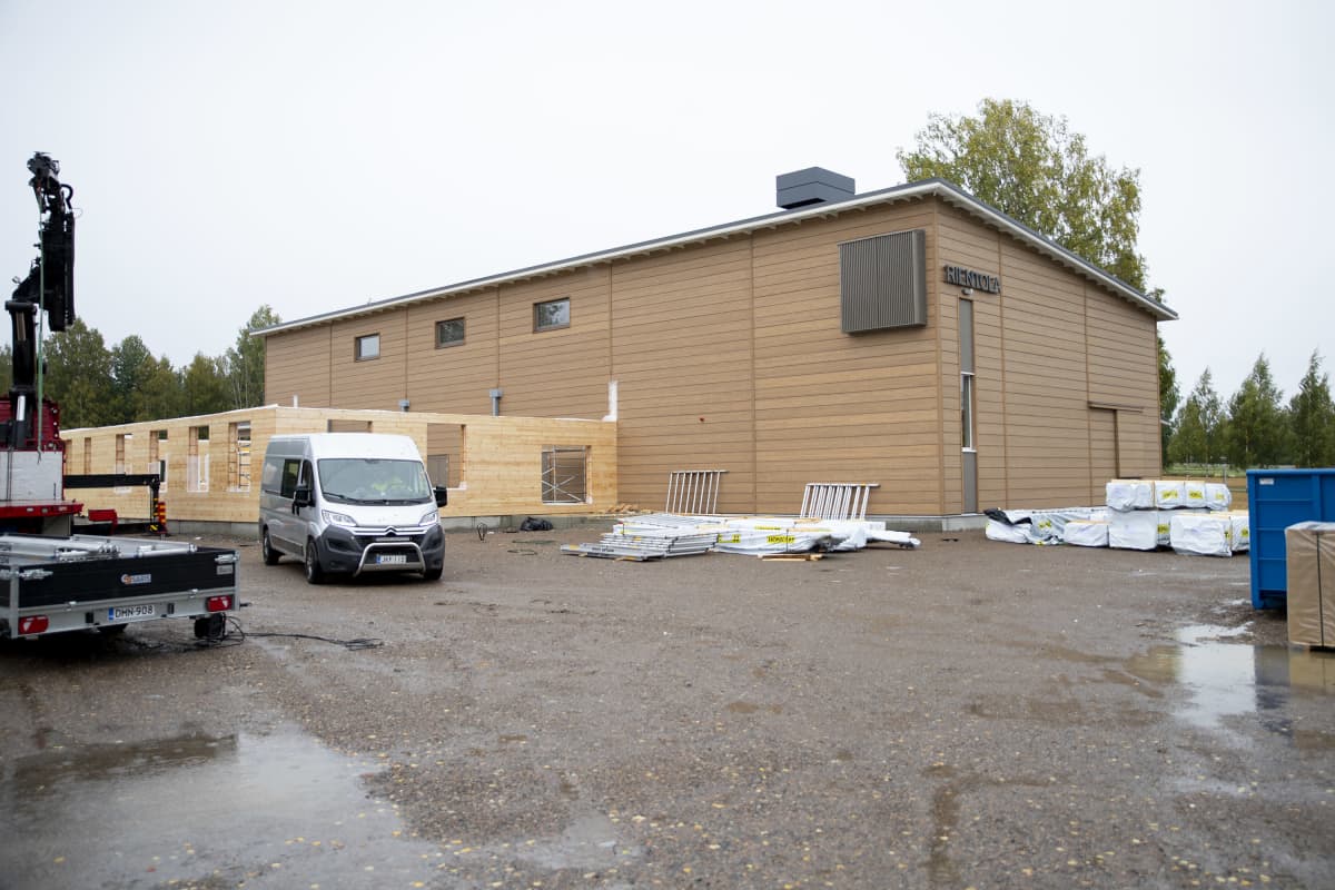 Rientolan ja kylätalon rakennustyömaa Vieremällä Pohjois-Savossa