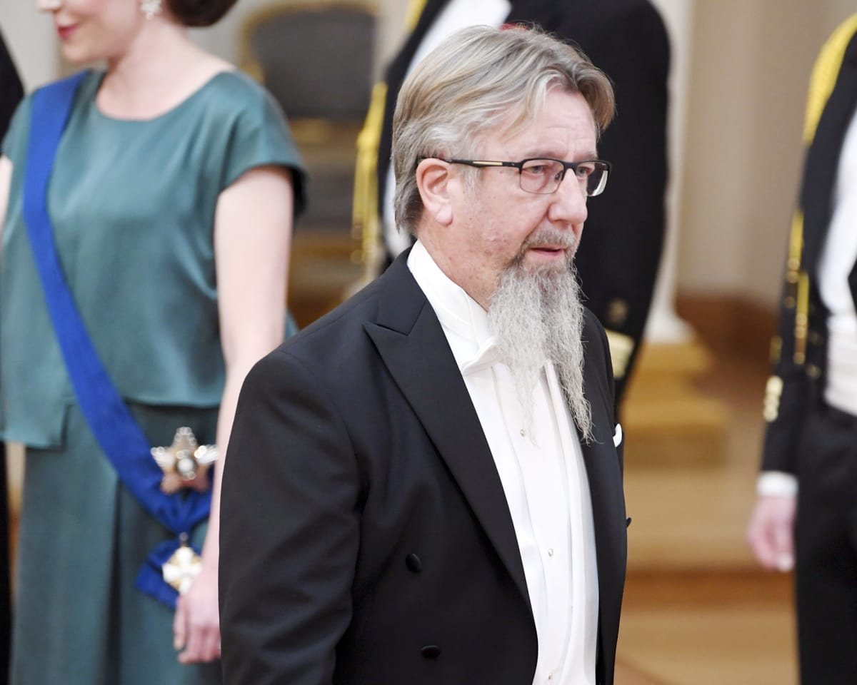 Urheiluampuja Juha Hirvi Suomen 100-vuotisjuhlavuoden itsenäisyyspäivän vastaanotolla Helsingis