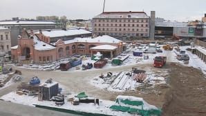 Kuopion tori remontissa.