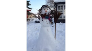 Lumiukko Loviisasta tammikuun alkupuolelta