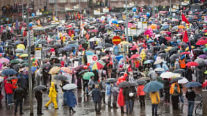 Mielenilmaus Helsingin rautatientorilla 18. syyskuuta 2015.