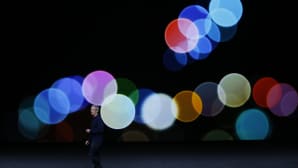 Applen toimitusjohtaja Tim Cook puhumassa uuden iPhonen julkistamistilaisuudessa San Franciscossa 7. syyskuuta.