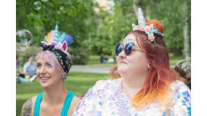 Yksisarvisteema oli suosittu Kokkola Pridessa.