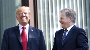 Donald Trump Sauli Niinistö kuvattuna Mäntyniemessä.