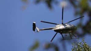 Helikopteri ilmassa Helsingissä Trumpin ja Putinin tapaamisen aikana.