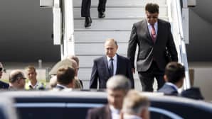 Venäjän presidentti Vladimir Putin kuvattuna saapuessaan Helsinki-Vantaan lentokentälle 16. heinäkuuta.