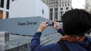 Applen myymälän seinään New Yorkissa maalattiin rakkaudentunnustus Steve Jobsille.