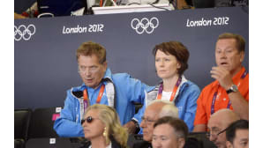 Presidentti Sauli Niinistö ja Jenni Haukio seuraamassa olympialaisten judokamppailuita.