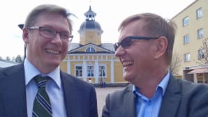 Yle Alueiden päällikkö Teijo Valtanen ja Ylen uutis- ja ajankohtaistoiminnan johtaja Atte Jääskeläinen