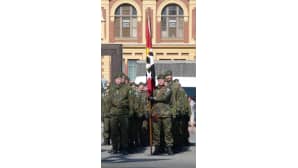 Itä-Suomen sotilasläänin alueellinen puolustusvoimain lippujuhlapäivän paraati Joensuussa 2013.