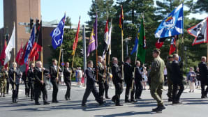 Itä-Suomen sotilasläänin alueellinen puolustusvoimain lippujuhlapäivän paraati Joensuussa 2013.