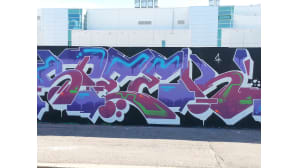 Graffititaidetta Myyrmannin takana olevassa kaikille avoimessa maalausseinässä.