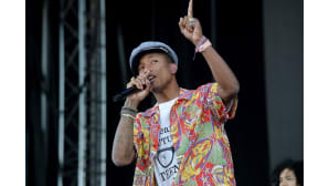 Muusikko Pharrell Williams esiintyi Ruisrockissa lauantaina 4. heinäkuuta 2015.