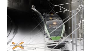 VR:n lähijuna kehäradalla Vantaalla Kivistössä torstaina 14. tammikuuta.