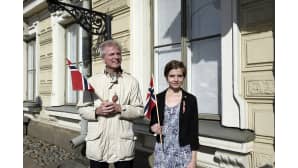 Tasavallan presidentti Sauli Niinistö ja rouva Jenni Haukio tapasivat Norjan kuningasparin presidentinlinnassa.