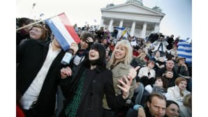 Suomen Euroviisut 2007, faneja Senaatintorilla