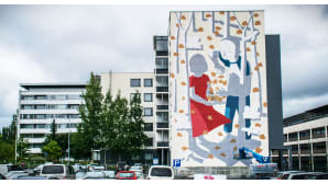Millon seinämaalaus tekeillä Jyväskylässä.
