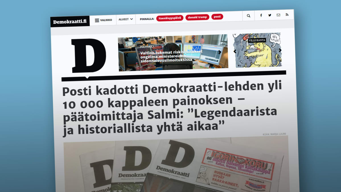 Posti: Demokraatti-lehden Painos Ei Ole Kadoksissa – Päätoimittaja ...