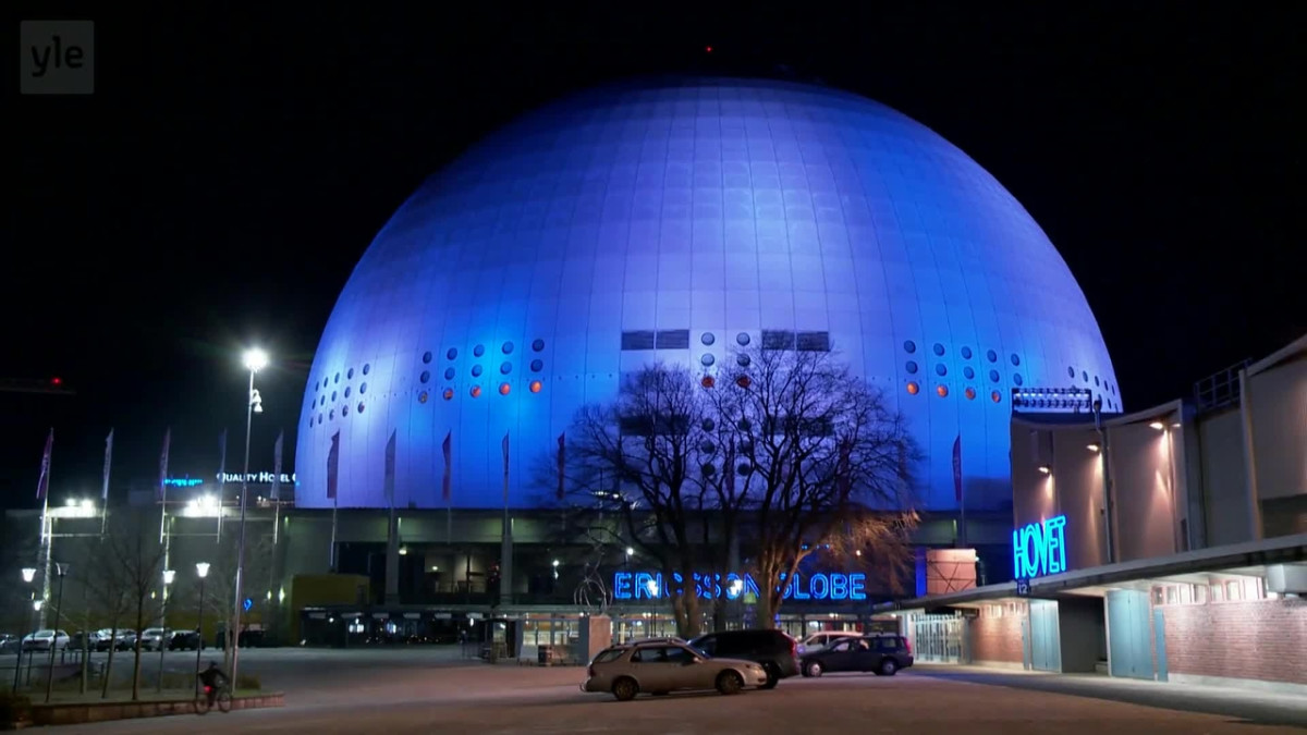 Uutisvideot: Tukholman Globen säkenöi sinisenä