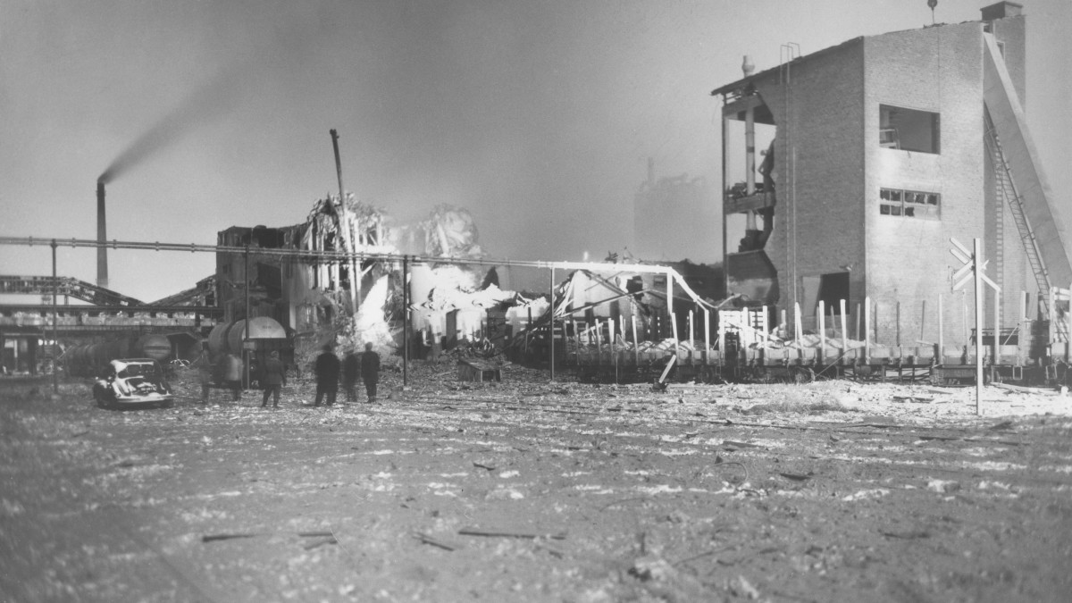 Oulun Typpi Oy:n räjähtänyt salpietarilaitos 9.1.1963.