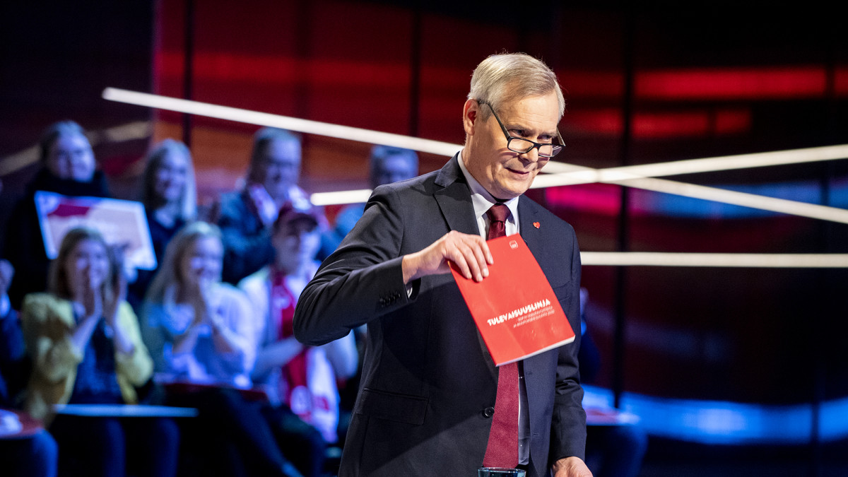 Antti rinne Ylen Vaalitentissä 25.03.2019.