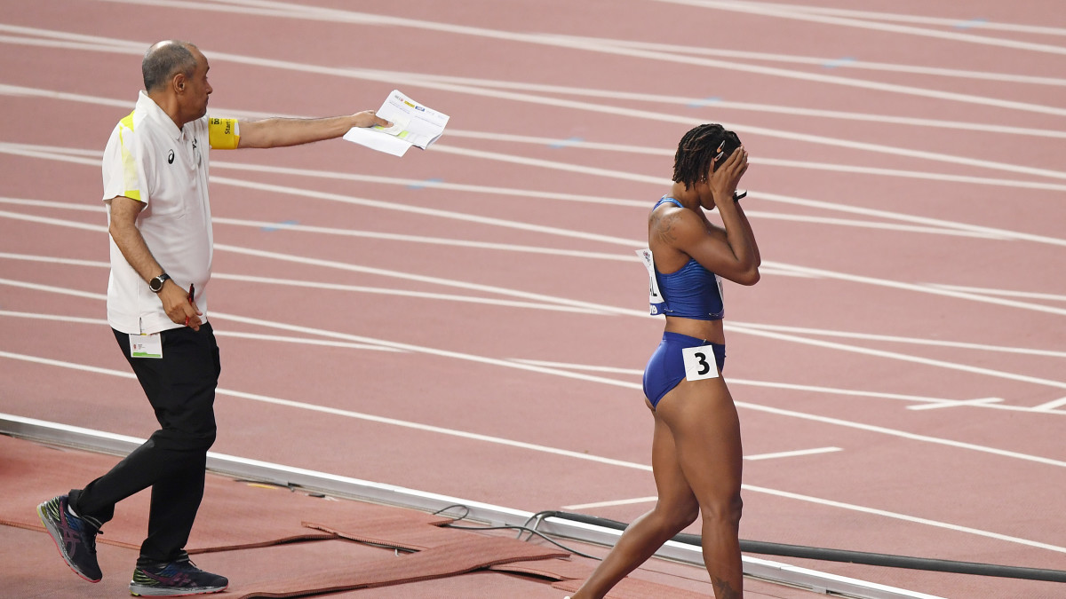 Brianna McNeal, Doha2019, 100 m aitojen alkuerät