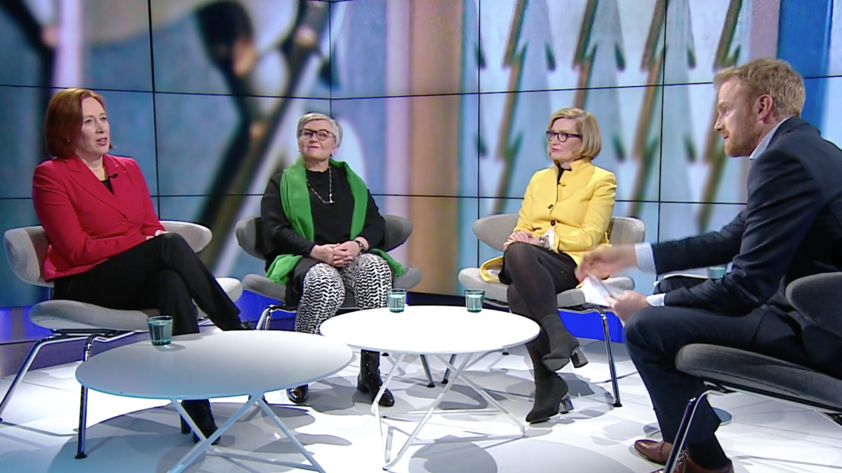 Nykyinen kuntaminitseri Sirpa Paatero, ja aiemmat Anu Vehviläinen ja Paula Risikko puhuivat kuntataloudesta A-studiossa 9.3.2020.