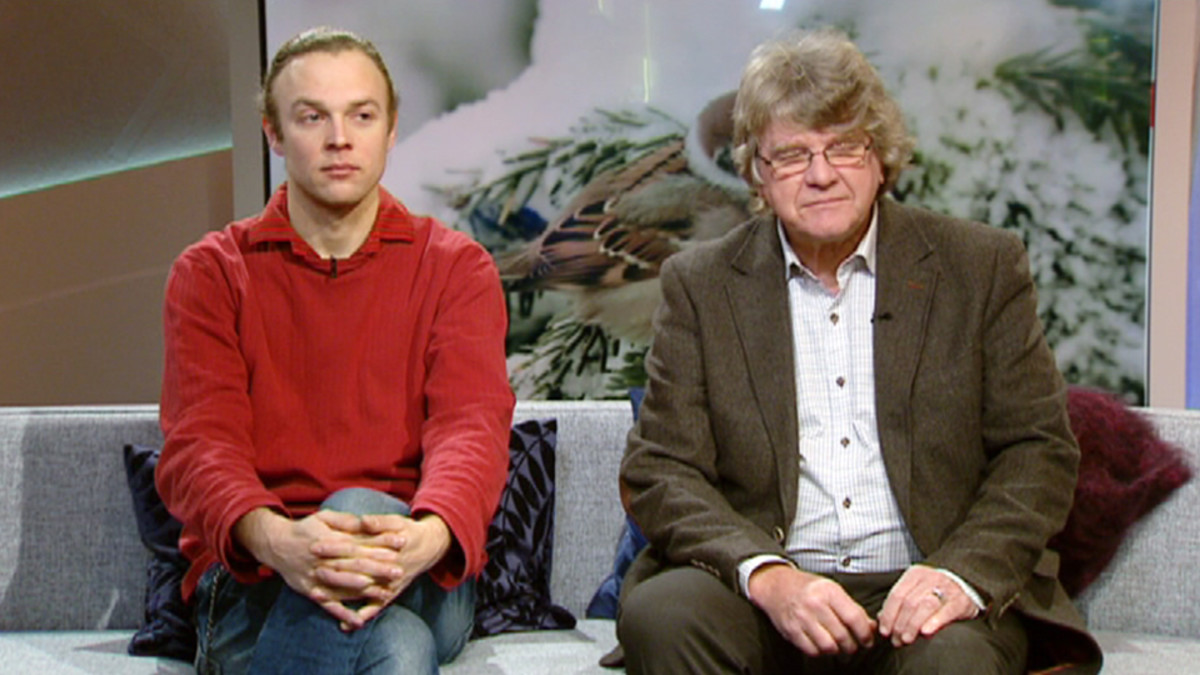Biologi Lasse J. Laine ja akatemiatutkija Aleksi Lehikoinen.