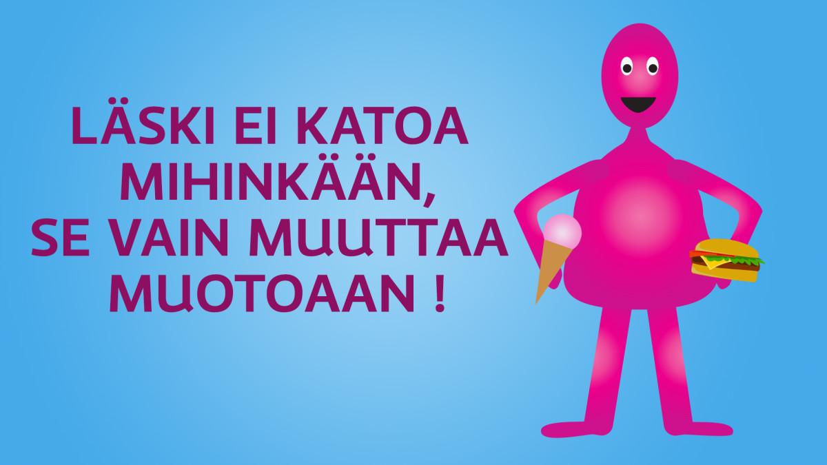 Läski ei katoa mihinkään -grafiikka.