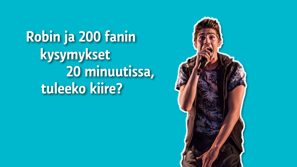 Grafiikka, jossa turkulainen laulajatähti Robin.