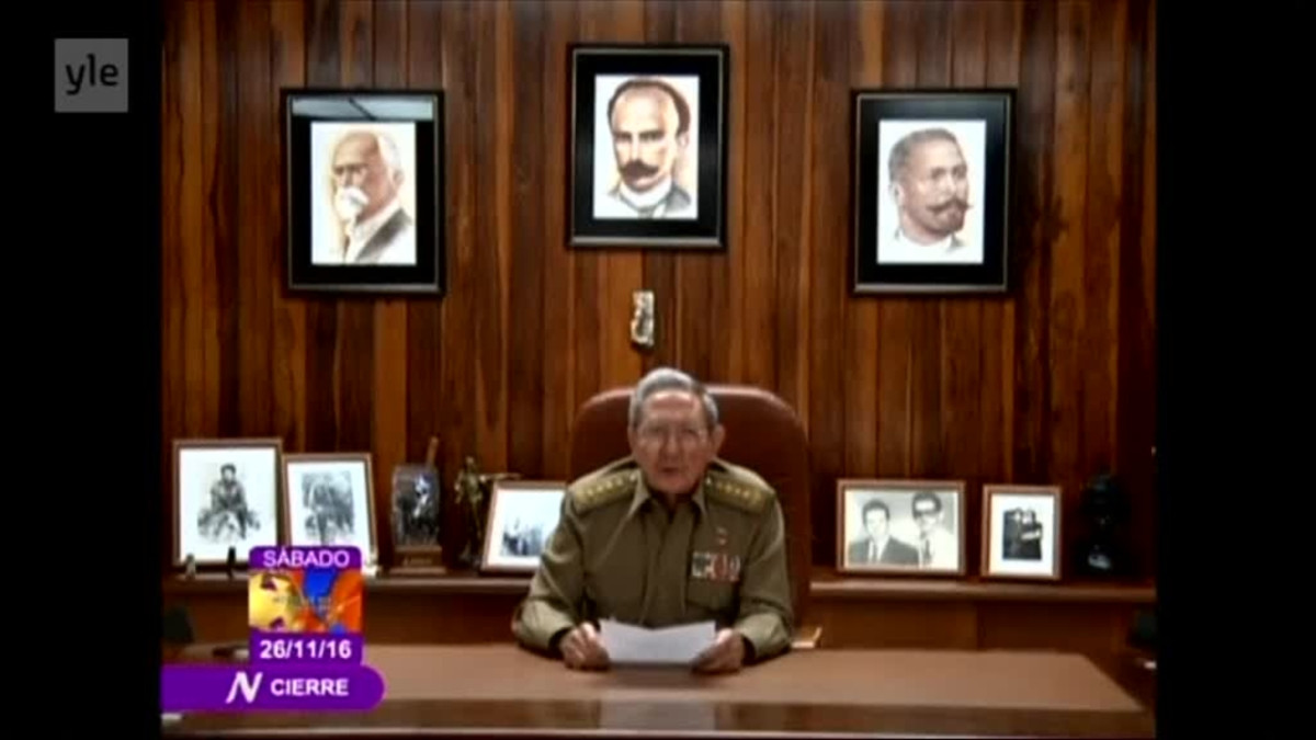 Raul Castro ilmoittaa Fidel Castron kuolemasta.