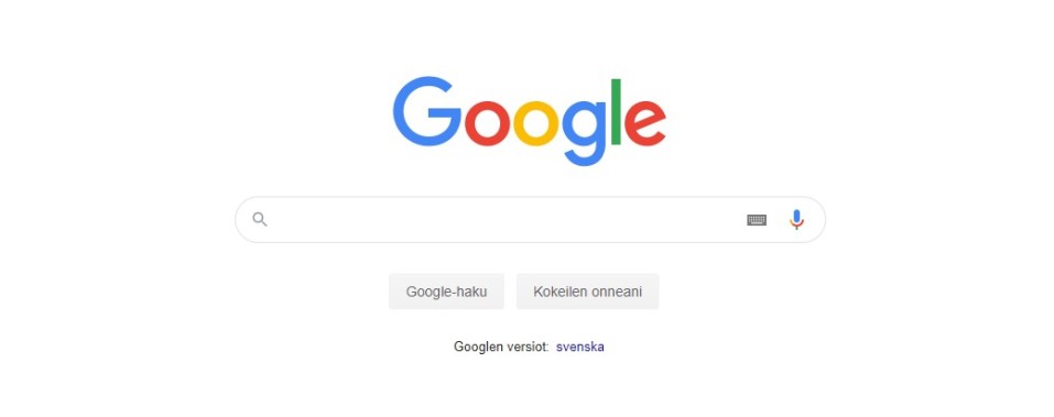 Googlen etusivu