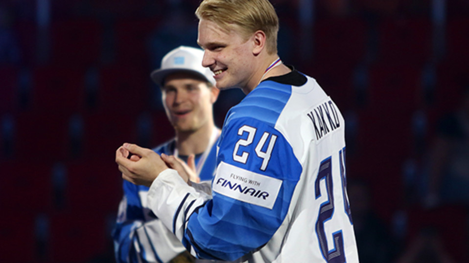 Kaapo Kakko Turussa maailmanmestaruusjuhlissa.