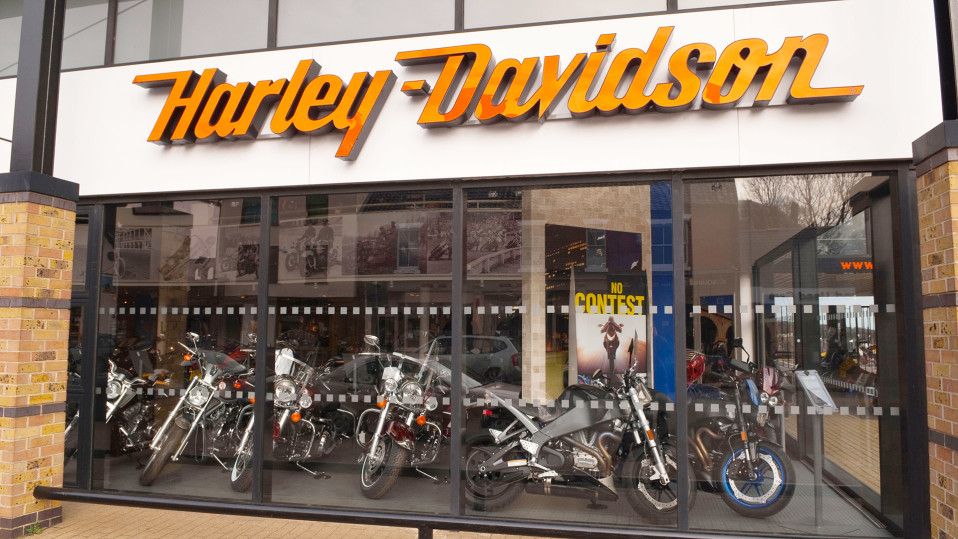 Harley Davidson myymälä.