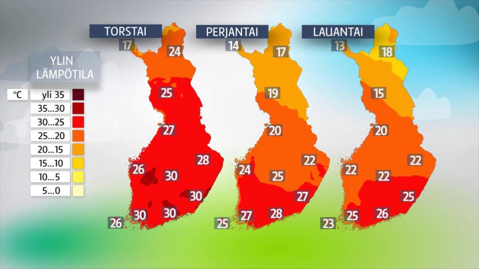 Ylin lämpötila -kartta.