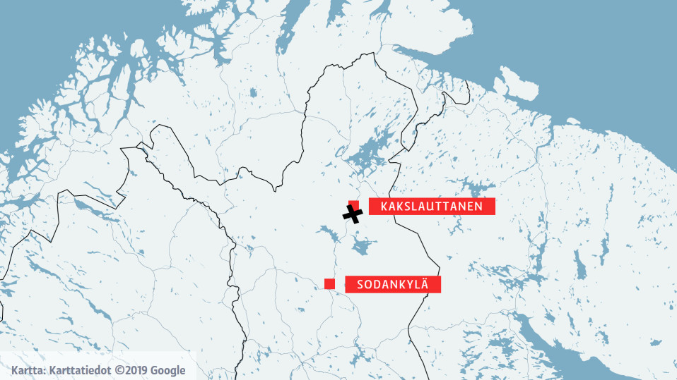 Kakslauttanen kartalla.