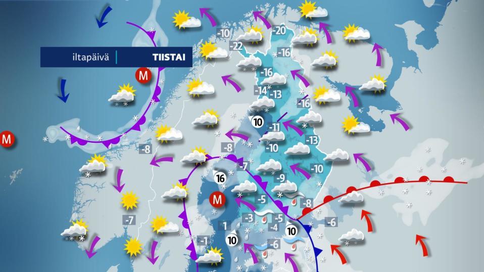 tiistain sääkartta