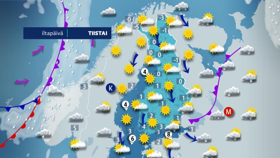 tiistain sääkartta