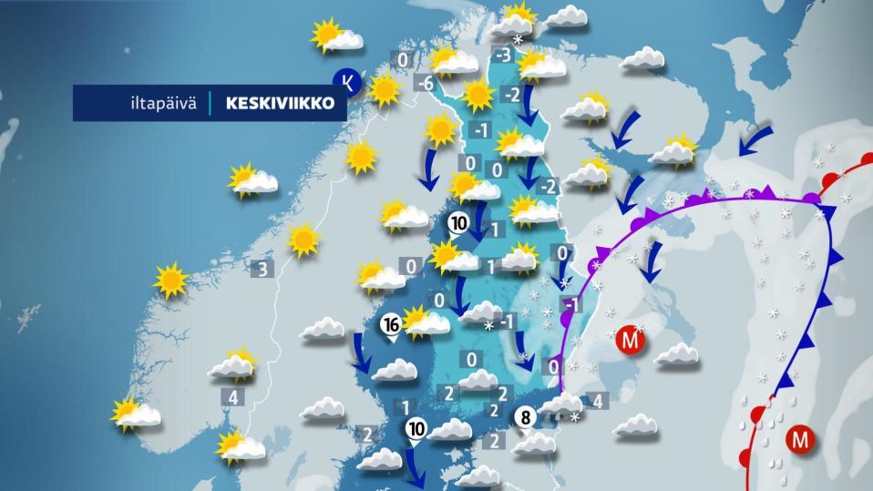 keskiviikon sääkartta