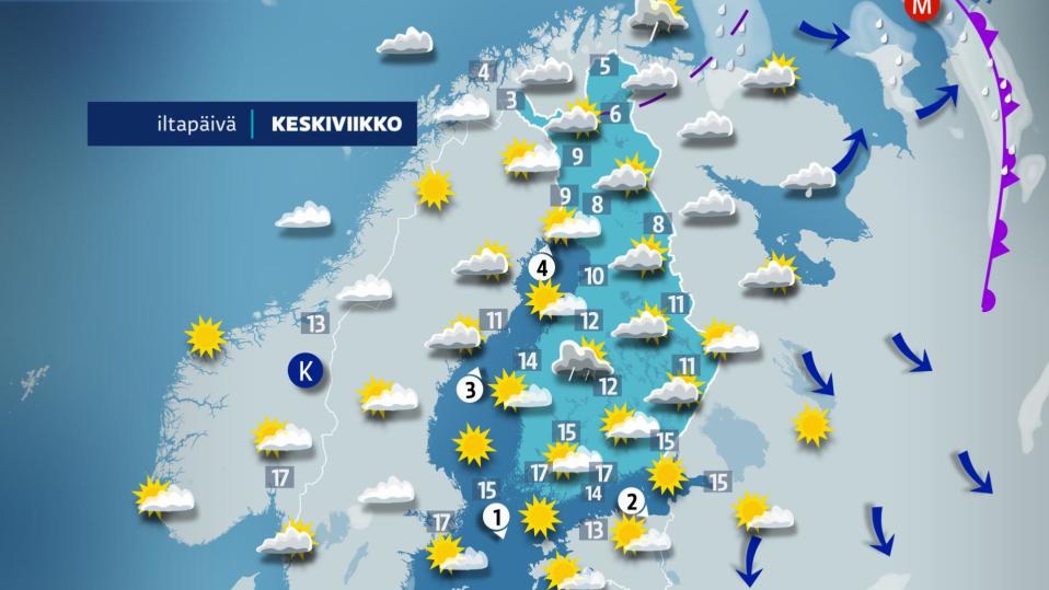 Keskiviikkoiltapäivän sää