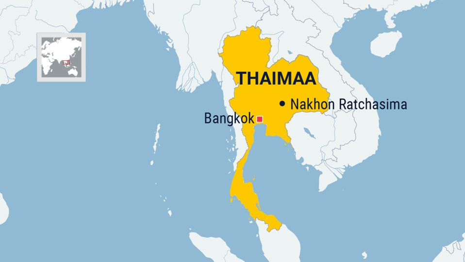 Thaimaan kartta.