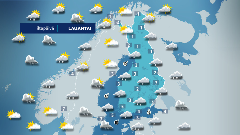 Lauantai-iltapäivän sää